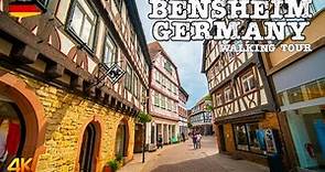 Bensheim, Germany - Walking Tour 4K - The cozy German old town