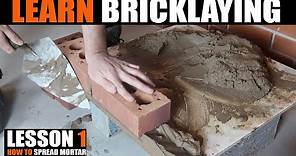 Bricklaying Lesson 1 - Spreading Mortar
