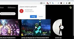 Instalar Youtube music como aplicación en Windows 10