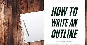 How to Write an Outline