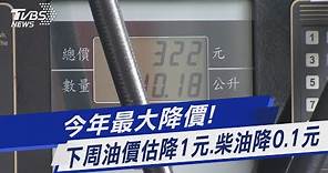 今年最大降價! 下周油價估降1元.柴油降0.1元｜TVBS新聞@TVBSNEWS01