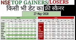 get nse top gainers losers historical data scanner