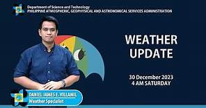 Public Weather Forecast issued at 4AM | December 30, 2023 - Saturday