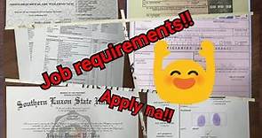 Ano ang kadalasang requirements sa pag-aapply ng trabaho?