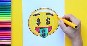 How to draw Money Face Emoji