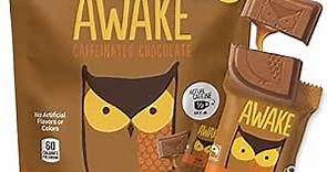 AWAKE - Caffeinated Chocolate Bites - Coffee Alternative - Low Calorie Snacks - Bite Size Energy Bars - 50mg of Caffeine in Each Bite - Non GMO - Gluten Free - Caramel Chocolate - 50 Bites