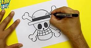 One Piece Como dibujar la calavera de los Mugiwara paso a paso (step by step) Halloween