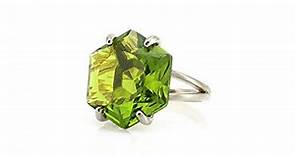 Striking Peridot Ring - Alluring Statement Silver Ring for Women - Handmade Simple Promise Rings, Fashion Rings, Gemstone Rings - Customizable Material and Ring Size