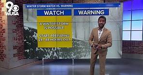 What is the difference between a winter storm watch and winter storm warning? | Weather 101