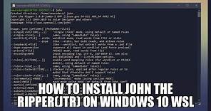 how to install john the ripper(JTR) on windows 10 WSL