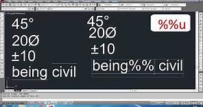 Text Symbols and Special Characters in AutoCAD