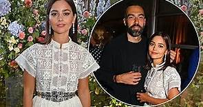 Jenna Coleman looks effortlessly chic in a white lace dress, she cosies up to director Jamie Childs