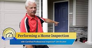 Performing a Home Inspection with InterNACHI® Certified Professional Inspector CPI® Jim Krumm.