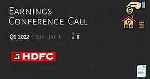 Housing Development Finance Corporation (HDFC) Ltd. | Q1 2022 | Earnings Conference Call
