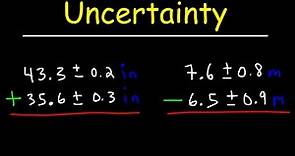 Uncertainty - Addition and Subtraction