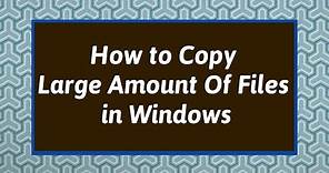 Robocopy Command For Copying Files| Robocopy Command In Windows | Copy Large Amount of Files Windows