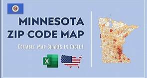 Minnesota Zip Code Map in Excel - Zip Codes List and Population Map