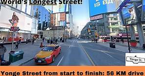 Yonge Street from start to finish! Canada’s longest street.