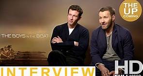 Joel Edgerton & Callum Turner interview on The Boys in the Boat, George Clooney, rowing challenges