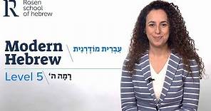 Rosen School of Hebrew - Modern Hebrew, Level 5.