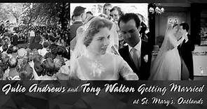 Julie Andrews and Tony Walton Getting Married at St. Mary's, Oatlands (1959)