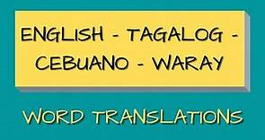 WORD TRANSLATIONS (English - Tagalog - Cebuano - Waray)