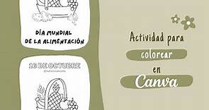 Actividad día mundial de la alimentación para niños | actividad para colorear en Canva