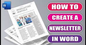 How to Create Newsletters in Word | Make a professional Newsletter in Word