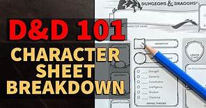 Dungeons and Dragons 101: The 5E Character Sheet