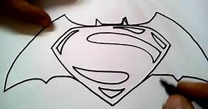 como dibujar el logo de batman vs superman / how to draw batman vs superman logo step by step