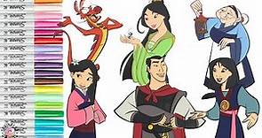 Disney Princess Mulan Coloring Book Compilation Mulan Shang Mushu Grandmother