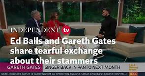 Ed Balls and Gareth Gates share tearful exchange about their stammers