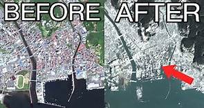 Natural Disaster Damage visible on Google Earth