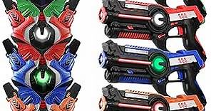 Laser Tag, Laser Tag Guns Set of 4 with Vests, Upgraded Infrared Lazer Tag Game, Laser Tag Set 4 Player for Kids Adults, Toys for Kids Ages 6 7 8 9 10 11 12+ Year Old Boy