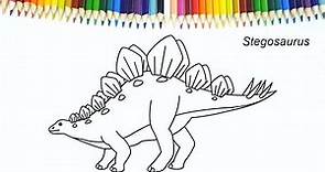 STEGOSAURUS aprender a dibujar y colorear para niños - Dibujar DINOSAURIOS para niños