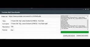 Youtube Mp3/Mp4 Downloader | C# Development