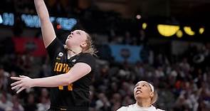 Iowa's Addison O'Grady was big in helping combat South Carolina's size