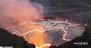 Lava Lake Visible Atop Hawaii's Kilauea Volcano