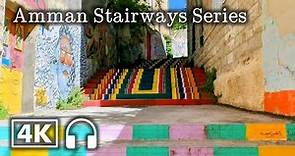 Walking Tour through Jabal Amman Old Stairs Close to Rainbow Street [4K]