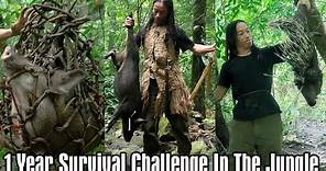 1 Year Survival Challenge In The Jungle - full Videos - The longest video in the world