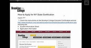 Applying for New York State Certification | School of Education
