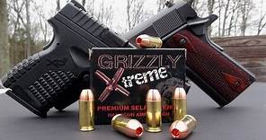 GRIZZLY XTREME .45 ACP +P AMMO TEST!!!