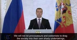 Russian President Dmitry Medvedev calls for political reform in Russia