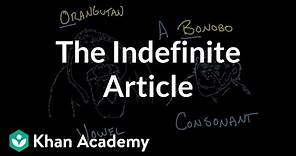 The Indefinite Article | Parts of Speech | Grammar | Khan Academy