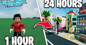 1 VS 24 HOUR THEME PARK *Challenge* in Theme Park Tycoon 2!