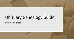 Obituary Genealogy Guide