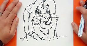 Como dibujar a Simba paso a paso - El rey leon | How to draw Simba - The king lion