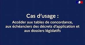 Légifrance - Cas d'usage sur l'accès aux tables de concordance
