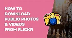 How to Download Public Photos and videos From Flickr?