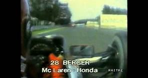 25 min Berger on board McLaren chasing Senna Monza 1990